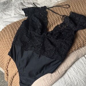 Anthropologie Black Lace Bodysuit